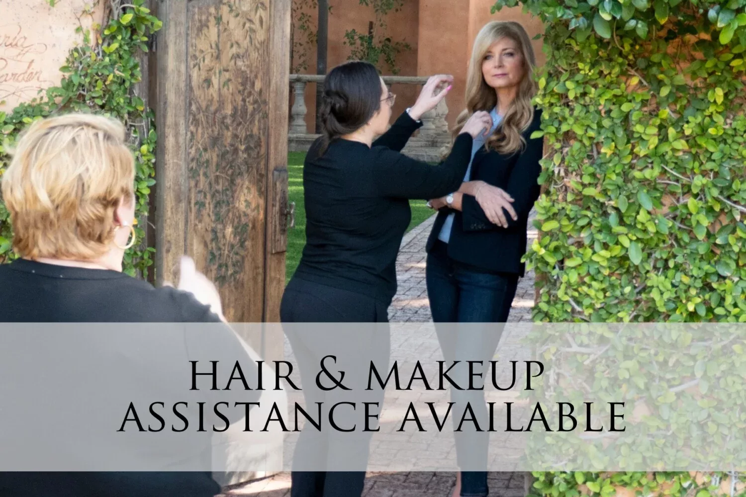 hair and make-up assistance for corporate headshots